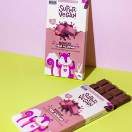 Barra de chocolate com avelã sem açúcar 95g - Super vegan